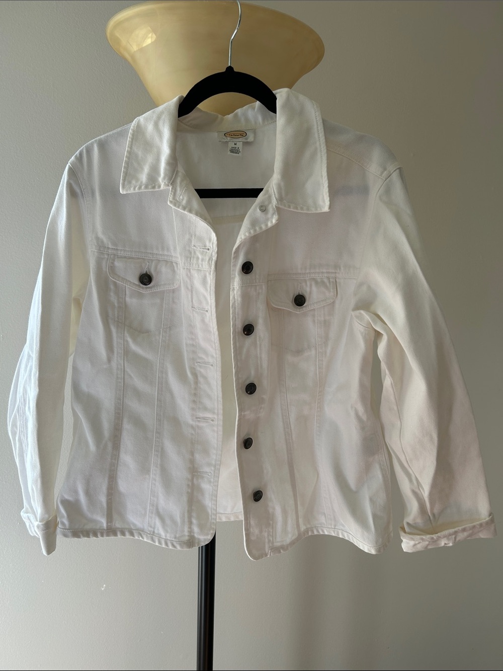 Talbots White Denim Jacket - Button-Front Jean Jacket